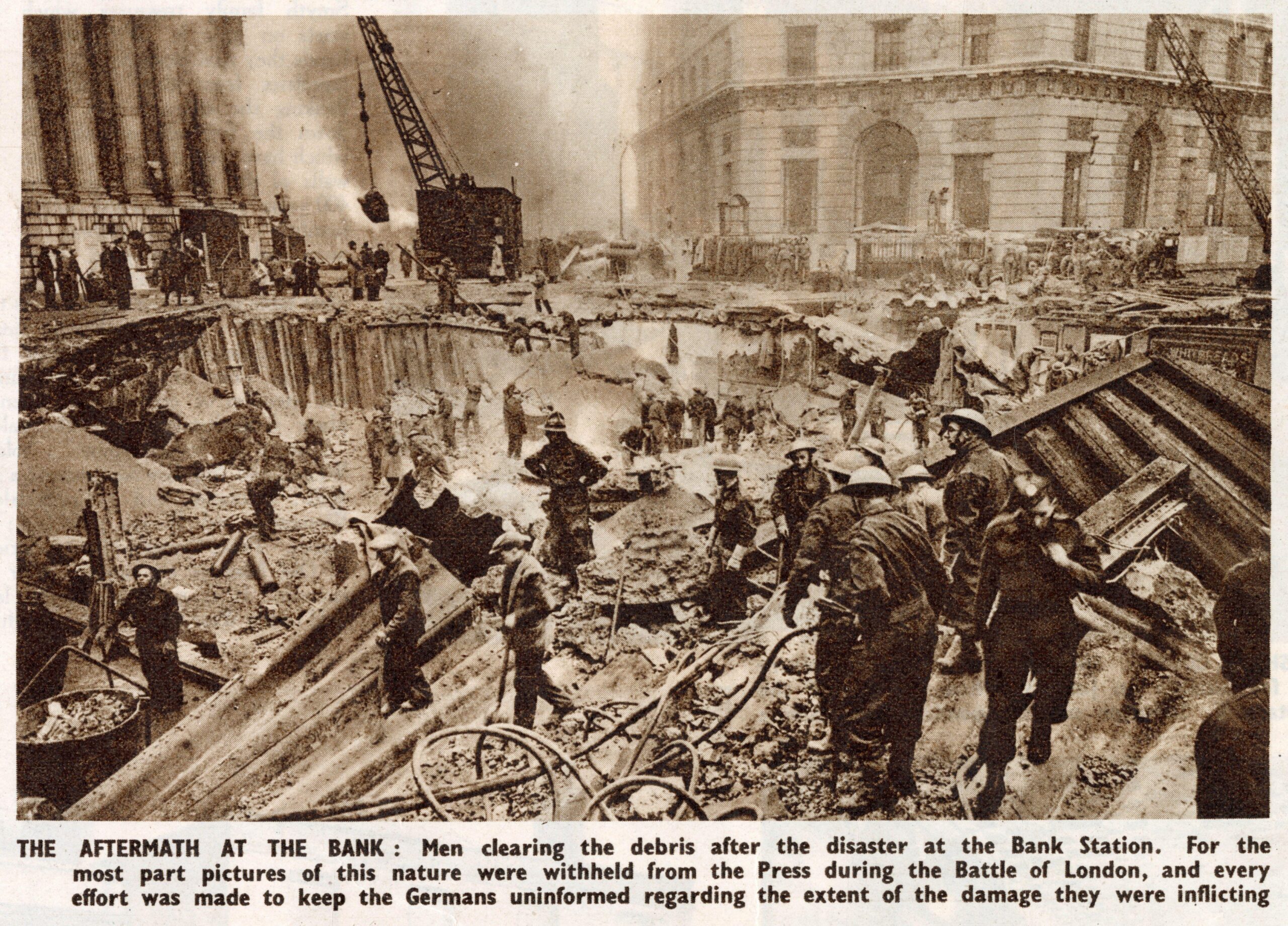 Aftermath of an attack at the Bank Underground Station, London, 1941 Chronicle/Alamy Stock Photo