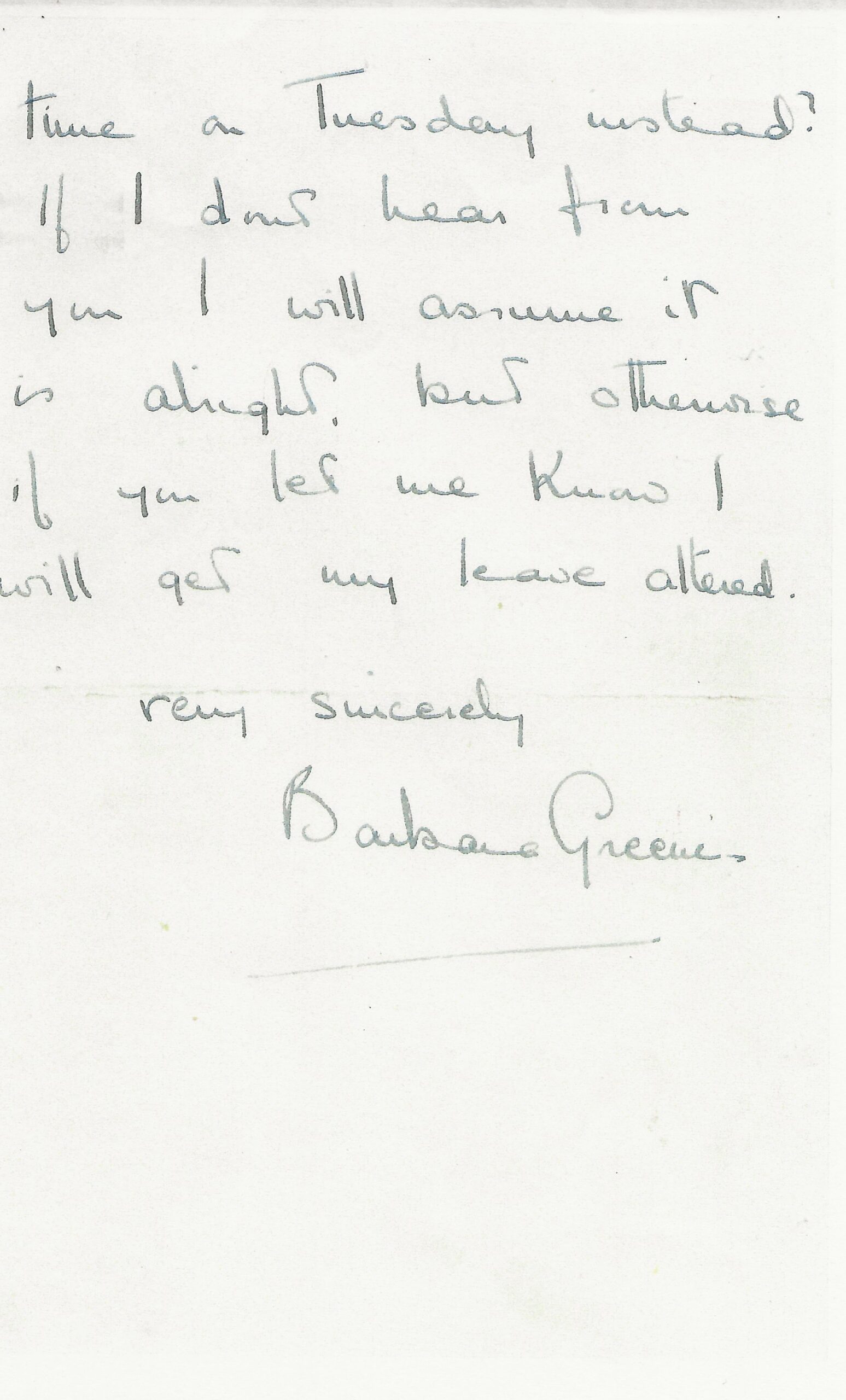 Letter from Barbara Greene to Ambassador Kennedy Permission fro Stephen Plotkin, John F. Kennedy Library.