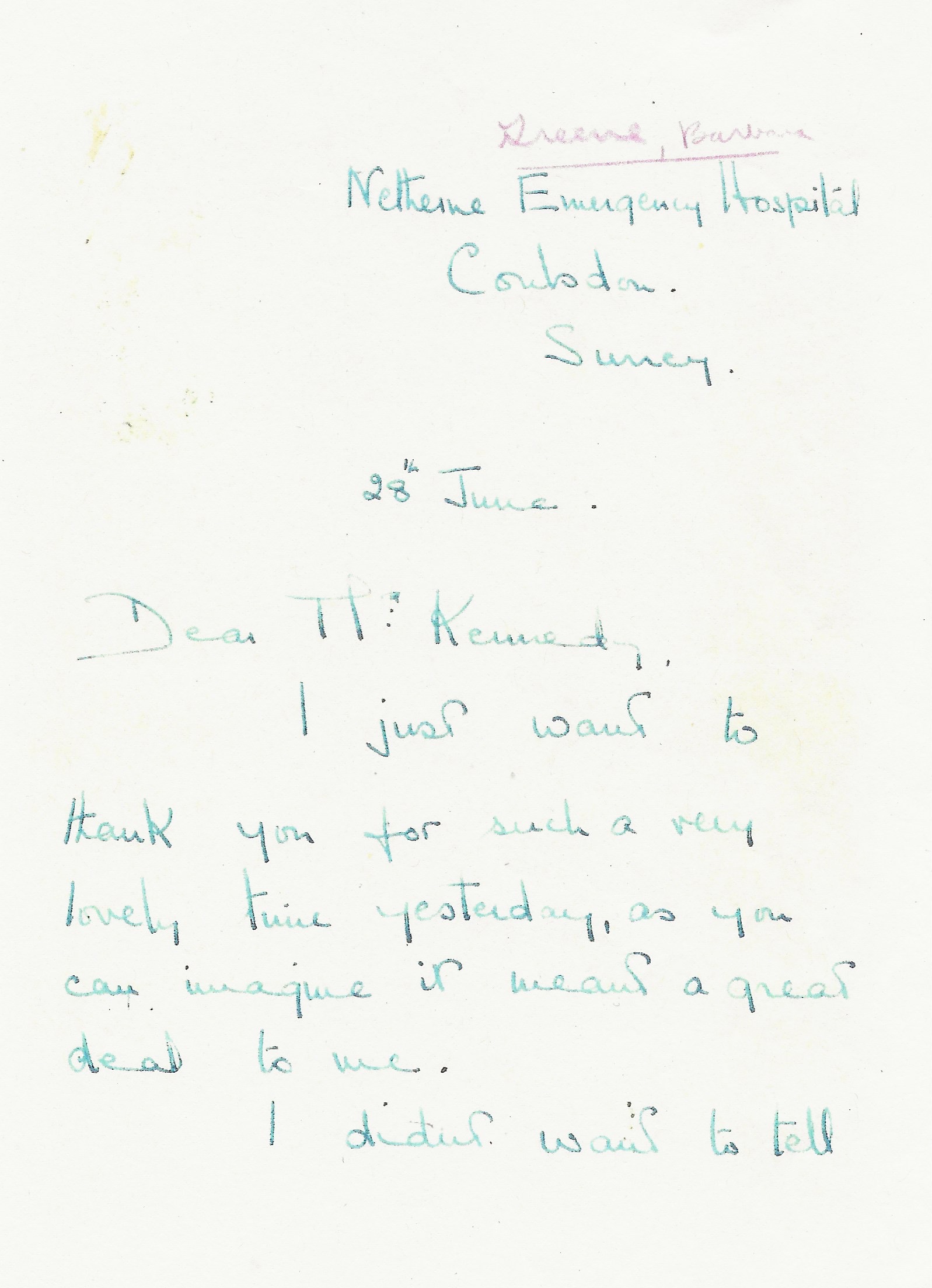 Letter from Barbara Greene to Ambassador Kennedy Permission fro Stephen Plotkin, John F. Kennedy Library.