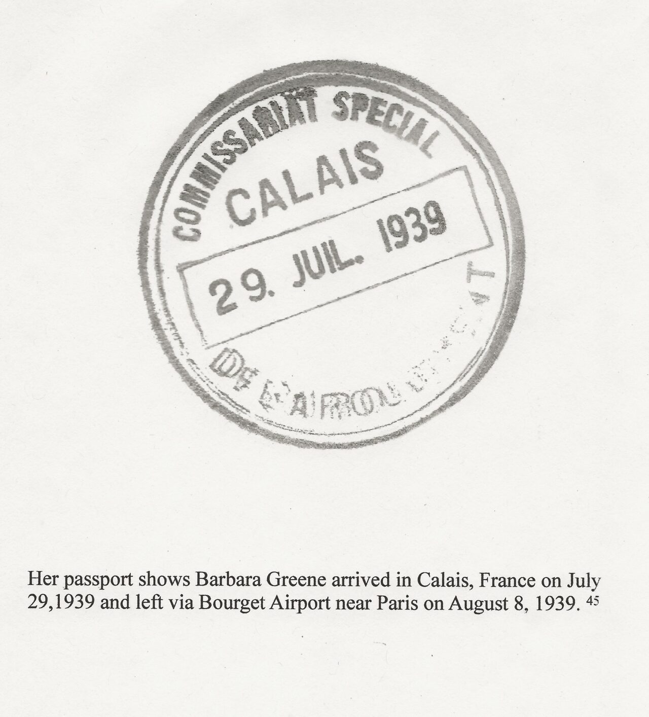 Passport stamp Calais