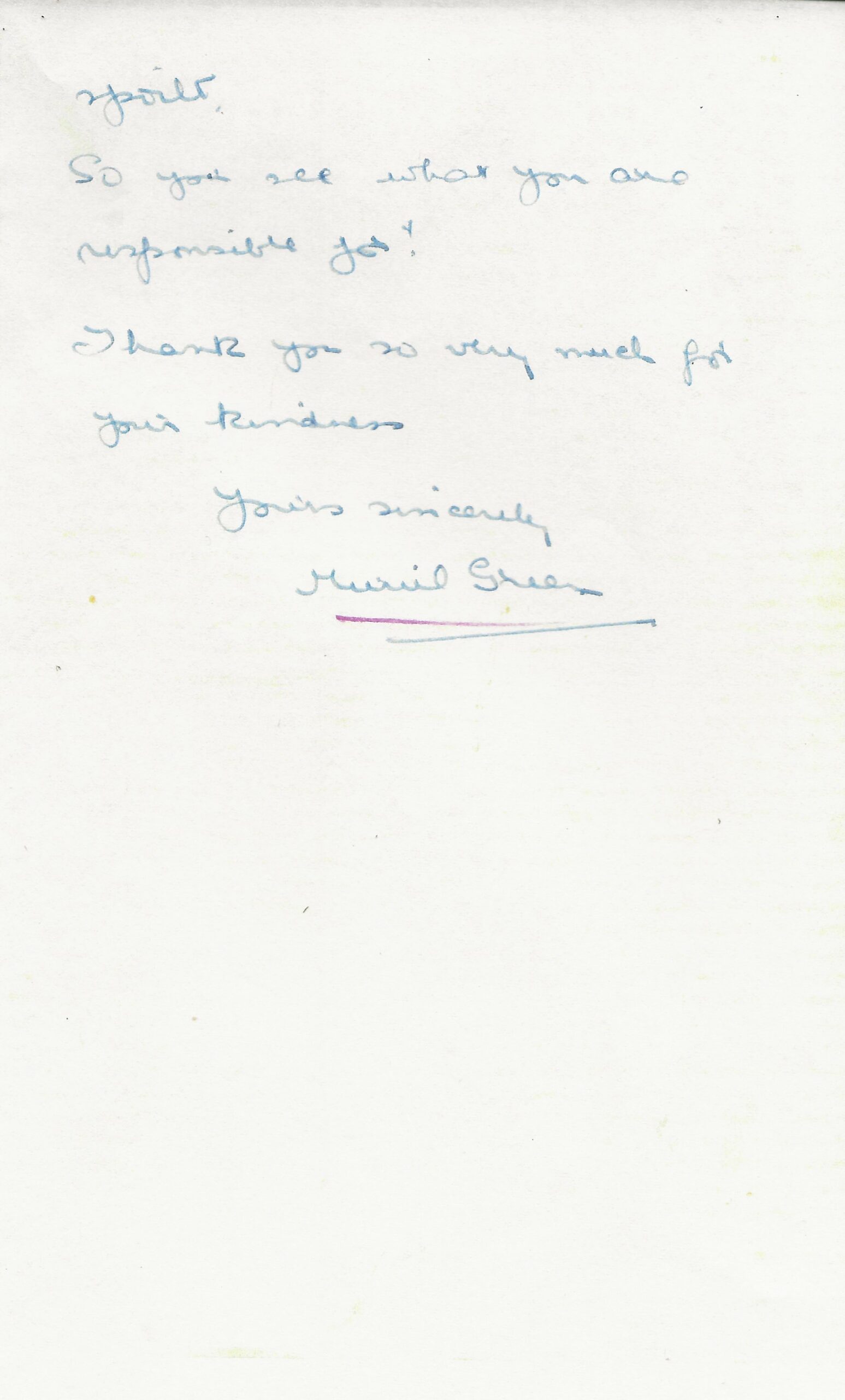 Letter from Muriel Green to Ambassador Kennedy Permission fro Stephen Plotkin, John F. Kennedy Library.