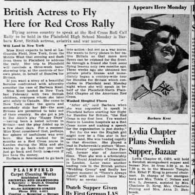 “British Actress to Fly Here for Red Cross Rally” The Courier-News - 11/8/1941  (c) USA TODAY NETWORKS via Imagn Images