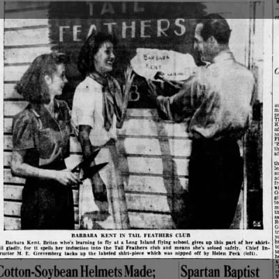 “Barbara Kent in Tail Feathers Club” The Greenville News - 8-21-1941 (c) USA TODAY NETWORKS via Imagn Images