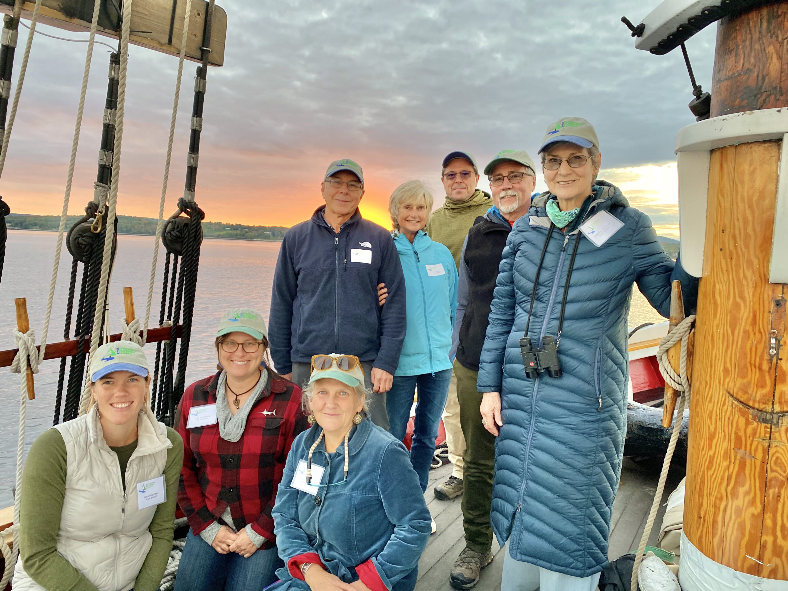 Members of the Board of the Stewardship Education Alliance aboard the Schooner Appledore  on a fund and awareness cruise with many friends of S.E.A.